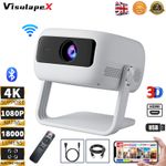 4K Projector 18000LMS 1080P 3D 5G WiFi Bluetooth Video Home Theater 230" Display