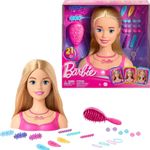 Barbie Doll Styling Head Blond Hair and 20 Colorful Accessories for Hair Styling