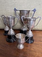5 X Silver Epns Tennis Trophy Awards 1950s