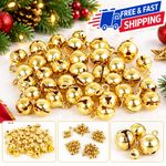 100Pcs Gold Copper Jingle Bells 6mm DIY Craft Christmas Tree Decoration