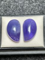 hackmanite natural cabochon 34.10 Carats earrings pair sharp Fluorescent