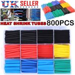 800PC Heat Shrink Tubing Tube Sleeve Car Electrical Assorted Cable Wire Wrap Kit