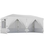 3 x 6 m Pop Up Canopy with UV50 Plus Protection Garden Gazebo with 6 White