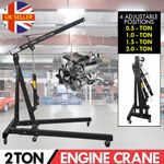 2 Ton Engine Crane Hoist Lift Jack Lifter Folding Hydraulic Garage Heavy Duty UK
