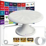 Outdoor TV Aerial, Freeview HD RV TV Aerial, 720° Omni-Directional Long Range Re