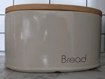  Bread Bin Rayware Modena - Vintage style Ceramic with Wooden Lid - Cream 