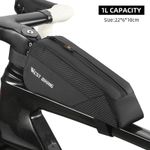 WEST BIKING Portable Bike Bicycle Top Tube Bag Cycling Front Frame Bag 1L Black
