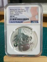 2024 1oz Australia Koala Silver Coin Special Panda Privy NGC MS69 3,000 Mintage