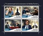 CHESS Grandmaster BOBBY FISCHER Sport 4v-Stamp Sheet #181 (2018 Central Africa)