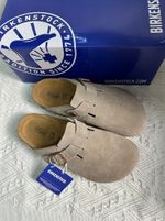 New Birkenstock Boston Casual Sandals Narrow EU Shoe Size Grey Synthetic suedeUK