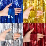 2M-3M METALLIC FOIL FRINGE CURTAIN BACKDROP SHIMMER TINSEL DOOR WEDDING EVENT UK