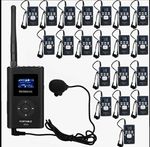 Retekess FT11 Portable FM Transmitter w/ Built-in Mic & Antenna + 20 Receivers