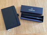 Omega branded Notebook and Ballpoint Pen