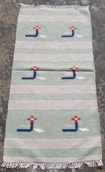 Vintage Handmade Turkish Style Wool Kilim Floor Rug 123x64cm
