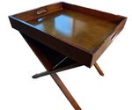 Vintage Style Wooden Butler Tray Table Folding X-Base Magazine Rack Coffee Accen