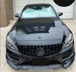 FOR MERCEDES BENZ C-CLASS W205 2015-18 FRONT GRILLE BLACK PANAMERICANA GT STYLE