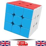 Premium 3x3 Speed Cube Smooth Fast Stickerless Magic Cube Puzzle UK Stock