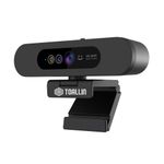 TOALLIN 2K QHD Webcam Facial Recognition Camera w/ Privacy Shutter Built-in Mic
