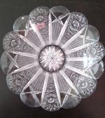 Vintage Hand Blown Hand Cut 24% Lead Crystal Hobstar Pattern Bowl