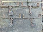 4 x Antique French Reclaimed Industrial Metal Trolley Mount Brackets on Castors