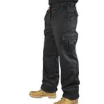Mens Cargo Combat Work Trousers Size 30 to 48 Black Navy - Machine Washable UK