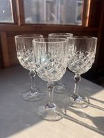 Vintage 80s Lead Crystal Wine Goblets Set of 4