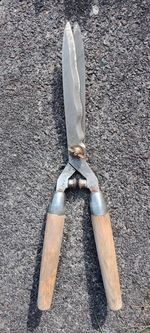 Vintage Made in Germany Hedge Shears  Topiary Shears Wooden Handles Steel Blades