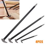 4pcs Heel Pry Crow Lever Bar Set Wrecking Puller Tool 6" 12" 16" 20" Bars