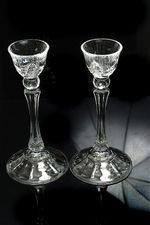 ROYAL CUT CRYSTAL ROCK LARGE SINGLE CANDLESTICKS