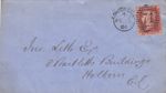 GB QV  1d red stars envelope from London E.C to Holborn, London 1861