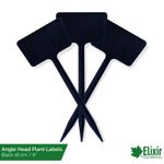 Extra Strong 6 Inch Plastic Black Plant Angle Head Labels | 6" / 15 cm Size