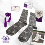 BORZOI SOCKS UNISEX ONE SIZE FIT SIZE UK 5-11 EU 38 - 46 FUN BORZOI SOCKS