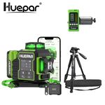 Huepar W03CG Laser Level 3D Self Leveling 12 Lines & LCD Screen+Receiver+Tripod