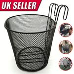 17L Bicycle Bike Handlebar Basket Carry Shopping Metal Hook Black Front Mounted