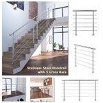 Stainless Steel Handrail for steps with 5 Cross bars Stairs Balustrade Grab Rail
