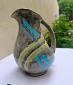 W German Fat Lava Jug 963/2 Jopeko 60s - 14cm Blue Yellow