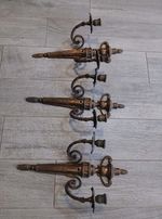 Elegant Vintage Louis XVI Style Bronze Chandeliers - Set of 3