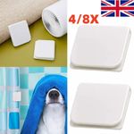 4/8x Shower Curtain Anti Splash Wall Clips Bath Guard Adhesive Clamps Windproof