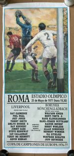 1977 EUROPEAN CUP FINAL BORUSSIA BMG v LIVERPOOL (Spanish Advertisement Poster)