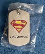 Christopher Reeve Foundation, Superman “Go Forward.” Keychain, Dog Tag TM & DC