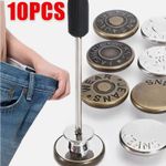 Metal Jeans Buttons Replacement Kit with Hand Screwdriver 17mm Buttons