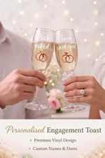 Engagement Gift for Couple, Fiancé Gift Champagne flutes in luxury gift box.