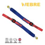 2 Wheelchair Tie Down Straps with UNWIM Track Fit Orange