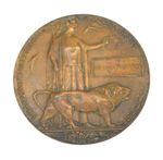 WW1 British Army Bronze Death Plaque Penny 'William Dutton' Antique c1915