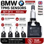 4X BMW TPMS Tyre Pressure Sensors 7 Series: G11 G12 (2015–2022) Pre-Programmed