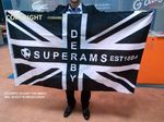 DERBY COUNTY SUPERRAMS LARGE 5 X 3 100D FLAG NOT THE CHEAP STUFF FLY WITH PRIDE.