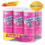 Felight Antibacterial Cat Litter Freshener Powder, with Floral Peony (Pack of 6)