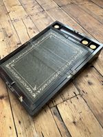 Victorian Rosewood Writing Slope Box, Fitted Interior with Inkwells