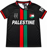 Palestine National Football Shirt Adult Black Red Green Jersey Short Sleeve