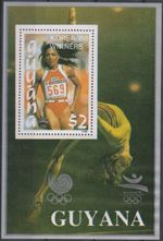 1988 Olympics - Athletic - GUYANA - Block Silver Rim MNH